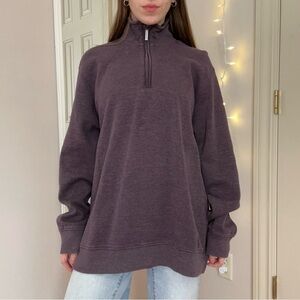Dark Purple Quarter Zip Sweatshirt